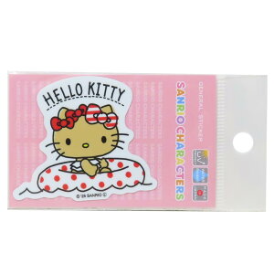 ハローキティ ビニールシール ダイカットミニステッカー 日焼けハローキティ 浮き輪 サンリオ ゼネラルステッカー 耐水耐光 デコステッカー キャラクター グッズ メール便可 シネマコレク