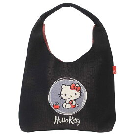【ポイント10倍 & クーポン！】ハローキティ トートバッグ IP.ラウンド.ニット. ニット調編みワンハンドルショルダー Black サンリオ ルートート 手提げかばん キャラクター グッズ シネマコレクション