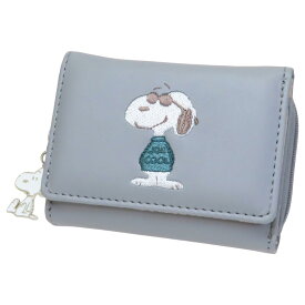 【ポイント10倍 & クーポン！】スヌーピー ミニウォレット コンパクト三つ折り財布 GY ジョークール ピーナッツ マリモクラフト プレゼント キャラクター グッズ シネマコレクション