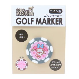 マイメロディ ゴルフ用品 コインマーカー マークマイメロ サンリオ 丸眞 コイン型 ゴルフ雑貨 キャラクター グッズ メール便可 シネマコレクション