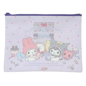マイメロディ&クロミ コスメポーチ フラットポーチ エンジェル サンリオ ワタナベ 化粧ポーチ 小物入れ ペンケース キャラクター グッズ メール便可 シネマコレクション