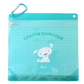 【最大1000円OFFクーポン！】クレヨンしんちゃん クリアポーチ カラビナジッパーケース シロ ティーズファクトリー 小物入れ アニメキャラクター グッズ メール便可 シネマコレクション