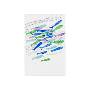 ROKKAKU x misuzu uta みすゞうた POSTCARD ポストカード 1枚入り 大漁 フタバ 箔押し 金子みすゞ グリーティングカード グッズ メール便可 シネマコレクション