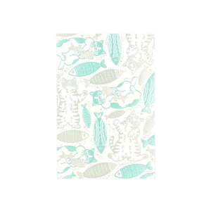ROKKAKU x 365Cat Art POSTCARD ポストカード 1枚入り Cat Art Collection fish ねこ フタバ ネコ 箔押し メッセージカード グッズ メール便可 シネマコレクション