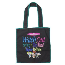 【ポイント10倍 & クーポン！】パワーパフガールズ トートバッグ フラットトートバッグ BK スモールプラネット 手提げかばん キャラクター グッズ メール便可 シネマコレクション