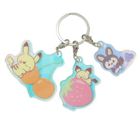 ポケットモンスター キーリング オーロラアクリルキーホルダー ポケピース ピカチュウ ピチュウ エモンガ ポケモン マリモクラフト 3連 3チャーム アクキー キャラクター グッズ メール便可 シネマコレクション