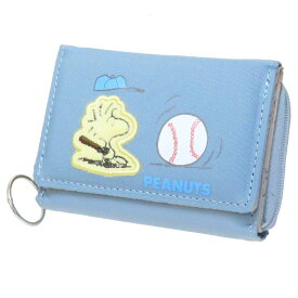 【ポイント10倍 & クーポン！】スヌーピー ミニウォレット コンパクト三つ折り財布 BL ウッドストック ピーナッツ マリモクラフト プレゼント キャラクター グッズ シネマコレクション