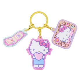 【ポイント10倍 & クーポン！】3連アクリルキーホルダー キーリング ハローキティ 胸キュンメモリーズ サンリオ 3チャーム アクキー メール便可
