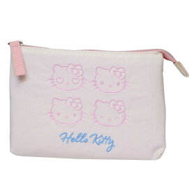【ポイント10倍 & クーポン！】ハローキティ コスメポーチ 3ポケットポーチ フェイス サンリオ マリモクラフト 化粧ポーチ 小物入れ キャラクター グッズ メール便可 シネマコレクション