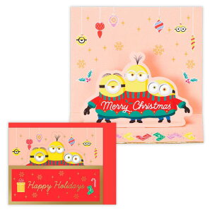 ミニオンズ クリスマスカード ミニカード 立体カード みんなでクリスマス ユニバーサル映画 日本ホールマーク Xmas メッセージカード キャラクター グッズ メール便可 シネマコレクション
