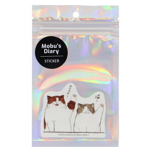 三毛猫モブは猫缶を稼ぎたい Mobu's Diary ダイカットシール ステッカー Hello ねこ Green Flash デコシール キャラクター グッズ メール便可 シネマコレクション