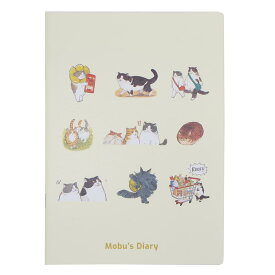 【最大1000円OFFクーポン！】A5 綴じノート 方眼ノート 三毛猫モブは猫缶を稼ぎたい Mobu's Diary Mobu's Friend ねこ Green Flash 新学期準備文具 メール便可
