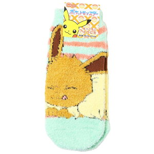 ポケットモンスター 小学生用防寒室内靴下 もっこもこ靴下 イーブイ ボーダー ジュニア ポケモン スモールプラネット 学生用防寒室内靴下 キャラクター グッズ メール便可 シネマコレクシ