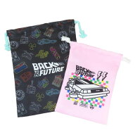 【ポイント10倍 & クーポン！】巾着2点セット 巾着袋 バックトゥザフューチャー ピンク Green Flash 小物…
