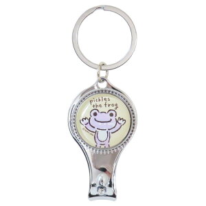 かえるのピクルス キーリング ガラス爪切りキーホルダー クレヨンタッチ 牛久保工芸社 栓抜き キャラクター グッズ メール便可 シネマコレクション