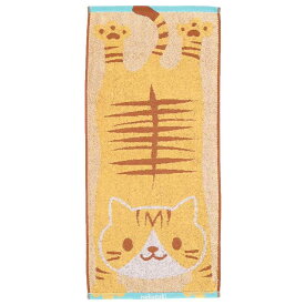 【最大1000円OFFクーポン！】甘撚りジャガードロングタオル フェイスタオル nekosuki のびちゃとら ねこ 犬飼タオル 新生活準備 かわいい メール便可