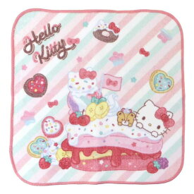 【ポイント10倍 & クーポン！】ハローキティ ミニタオル シャーリングインクジェットプリントハンカチタオル ケーキ サンリオ 林タオル 汗拭きタオル キャラクター グッズ メール便可 シネマコレクション