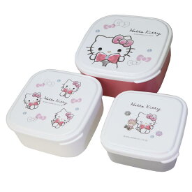 【ポイント10倍 & クーポン！】ハローキティ お弁当箱 抗菌 入れ子ランチボックス 3個入り モノクロリボン サンリオ カミオジャパン 新学期準備 日本製 キャラクター グッズ シネマコレクション