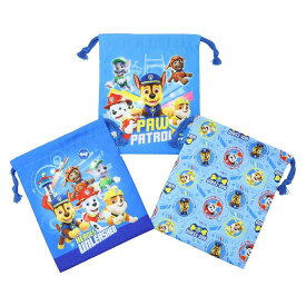 【ポイント10倍 & クーポン！】パウパトロール 巾着袋 きんちゃくポーチS 3枚セット 高波クリエイト 新学期準備雑貨 アニメキャラクター グッズ メール便可 シネマコレクション