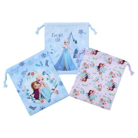 【ポイント10倍 & クーポン！】アナと雪の女王 巾着袋 きんちゃくポーチS 3枚セット ディズニー 高波クリエイト 新学期準備雑貨 キャラクター グッズ メール便可 シネマコレクション