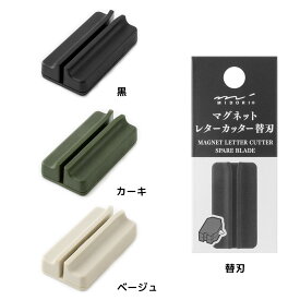 【ポイント10倍 & クーポン！】マグネットレターカッター 替刃 レターオープナー ミドリ 事務用品 片手 簡単 封筒 郵便物 メール便可