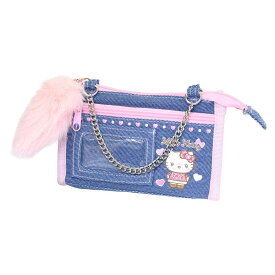 【ポイント10倍 & クーポン！】ハローキティ ペンケース デニムマルチポーチ ギャル3 WH サンリオ 畑山商事 筆箱 新学期準備文具 小物入れ キャラクター グッズ メール便可 シネマコレクション