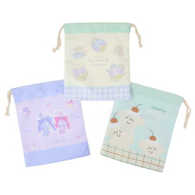 【最大1000円OFFクーポン！】巾着袋 コップ巾着 3枚セット ねこ 新入学 ニシオ 新学期準備雑貨 幼稚園 保育園 グッズ メール便可 シネマコレクション