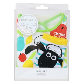 【ポイント10倍 & クーポン！】ひつじのショーン ベビー用品 ベビーセット ビブ＆ソックス ベジタブル スモールプラネット プレゼント ギフト スタイ＆赤ちゃん用靴下 出産祝い キャラクター グッズ メール便可 シネマコレクション