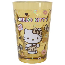 【最大1000円OFFクーポン！】ハローキティ プラカップ キラホロクリアロングカップ ヒョウ柄 サンリオ プラコップ プラスチック キャラクター グッズ シネマコレクション