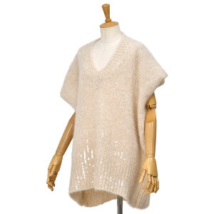 �yFINAL SALE�zSCAGLIONE�y�X�J���I�[�l�z�j�b�g�x�X�g DNW087 232 SAND ���w�� �A���p�J �T���h�x�[�W��