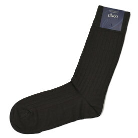 CORGI【コーギー】ソックス靴下 80-45-4011 plain rib sock cotton nylon MOKA コットンナイロン薄手 ブラウン