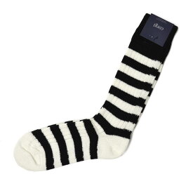 【15％OFF】CORGI【コーギー】ソックス靴下 80 40 0486 Rib Stripe Sock コットン 厚手 ブラック ホワイト