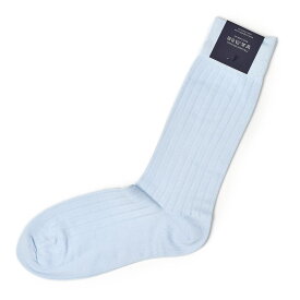 CORGI【コーギー】ソックス靴下 80-45-4011 plain rib sock cotton nylon POWDER BLUE コットンナイロン薄手 サックスブルー