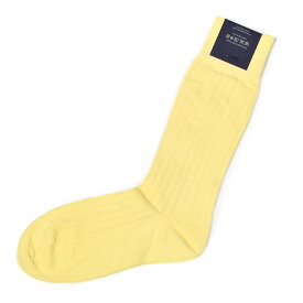 CORGI【コーギー】ソックス靴下 80-45-4011 plain rib sock cotton nylon GOLDCREST コットンナイロン薄手 イエロー
