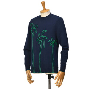 �yFINAL SALE�zMaison Labiche�y���]�� ���r�b�V���z�N���[�l�b�N�j�b�g �h�JGRAND CERT PALM MIDNIGHT BLUE �R�b�g�� �l�C�r�[