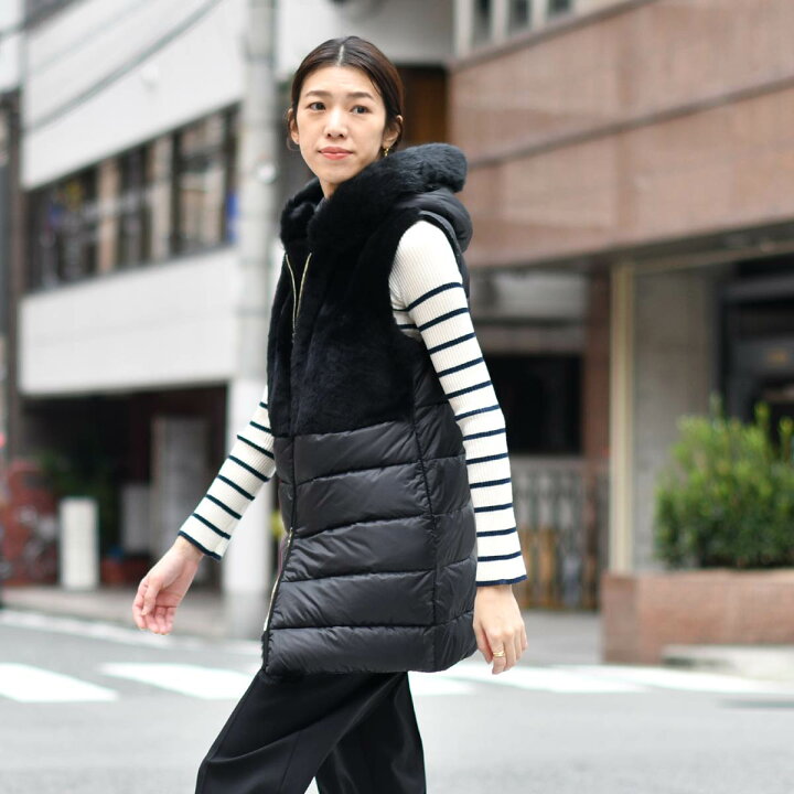 楽天市場】EMMETI【エンメティ】ダウンベスト STEFANY SP MOUTON NERO  