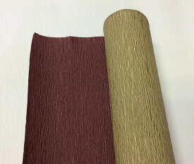 リバーシブル クレープ紙 艶消しゴールド／ワイン 74cm×10M巻き ギフトラッピング用品 フラワーラッピング アンティークゴールド 花資材 クリスマス ギフト包装