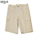 BRIGLIA1949【ブリリア1949】ワンプリーツ イージーカーゴショーツ NEWPORT 30009 23 コットンストレッチ ベージュ