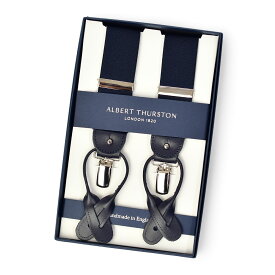 ALBERT THURSTON【アルバートサーストン】サスペンダー/ブレイシス 35MM AT-NAVY 1122 スムースレザー ネイビー