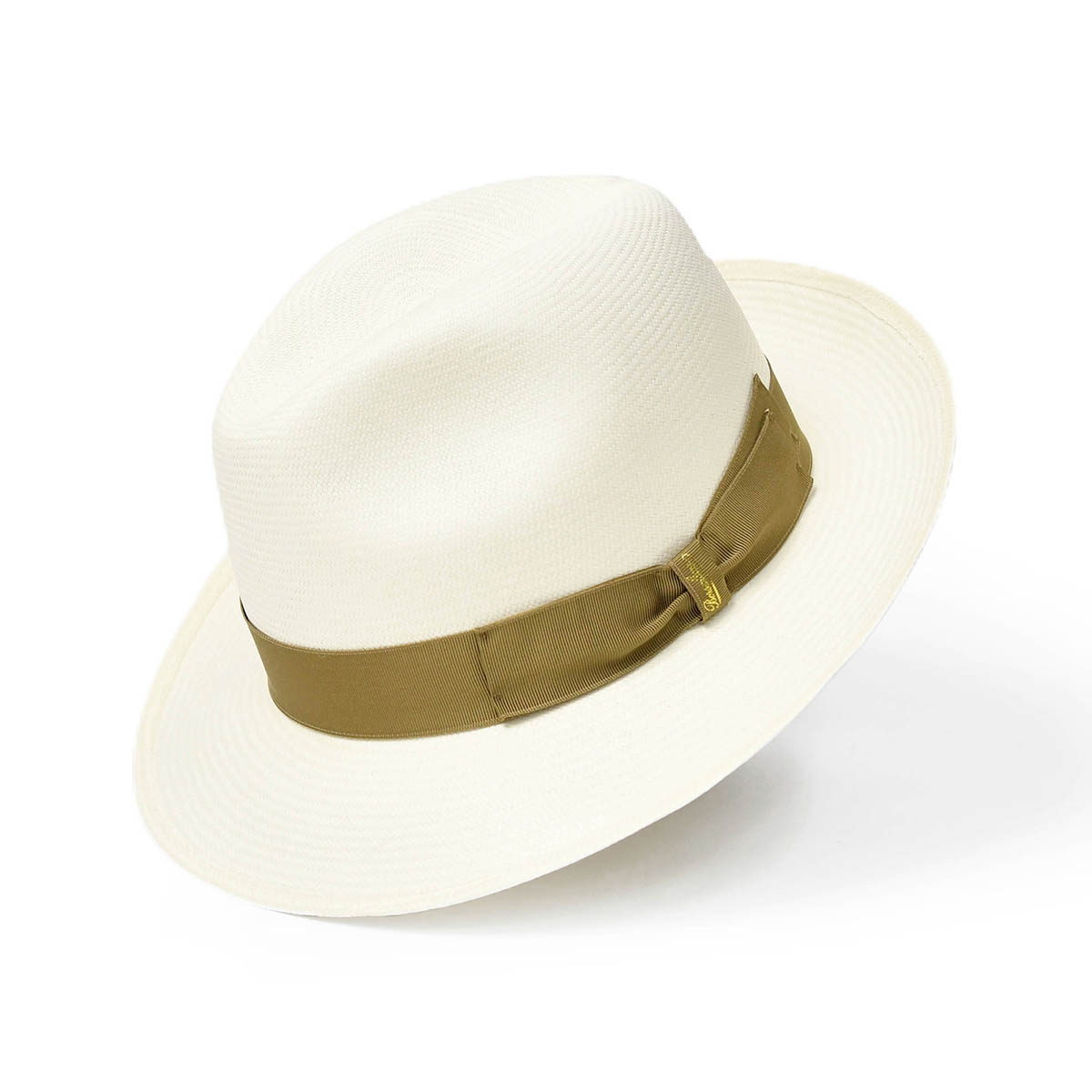 ネット限定 新品タグ付きBorsalino ボルサリーノ v840 57 白 ワイドブリム 麦わら帽子 パナマハット 高級ファイン - 麦わら帽子