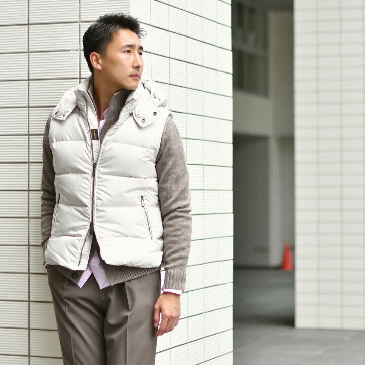 楽天市場】MooRER【ムーレー】フード付ダウンベスト FIRE WK AVORIO 