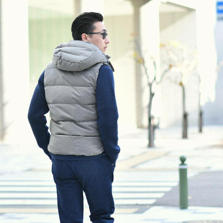 楽天市場】MOORER【ムーレー】フード付ダウンベスト FIRE LL BEIGE  