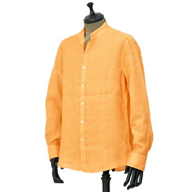 【50％OFF】Bagutta【バグッタ】バンドカラーシャツ NCANNES GALT 11028 023 リネン オレンジ