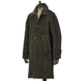 【FINAL SALE】【size50】PALTO【パルト】バルカラーコート MARCELLO VEL PRINT PDG CNER Beige Nero コットン コーデュロイ チェック ブラック オレンジ