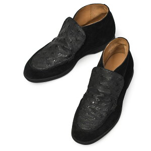 ANTONIO PIO MELEyAgjIsI[zSERDIO ANu[c STRUZZO VELOUR I[Xgb` xAXG[h NERO ubN