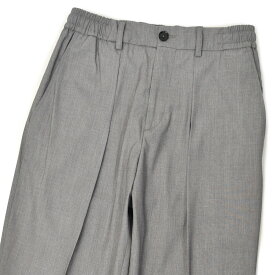 【FINAL SALE】BE’ABLE【ビーエイブル】1プリーツ イージーパンツ DOMINIQUE CNA S24 GRIGO CHIARO ポリエステル グレー