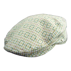 C[P[ n`O QIgbN gbvXeBb` Rbg O[EK HUNTING CAP GEOMETRIC TOP-STITCH COTTONS GREEN