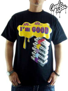 �ySALE�z�O�b�h���C�t S/S T�V���c �A�C�� �O�b�h TEE �u���b�N/�C�G���[Good Life S/S TEE I'm GOOD TEE Black/Yellow