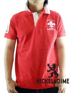 �ySALE�z�j�b�P�����_�C�� S/S �|���V���c �|�� M C �W���[�W�[ ���S ���b�hNICKEL&DIME S/S Polo Shirt POLO M C JERSEY LOGO Red