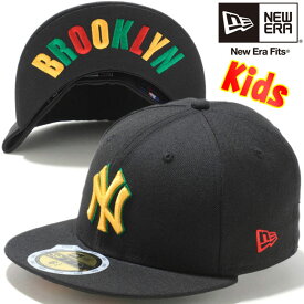 ニューエラ 5950キッズキャップ ニューヨークヤンキース ブラック マニラ ラスタ New Era 59Fifty Kids Cap New York Yankees Black Manila Rasta